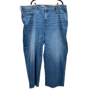 Madewell NWT Curvy Slim Wide Leg Distressed Denim Jeans 37